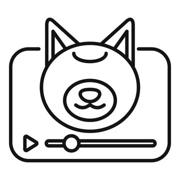 Dog video player interface showing streaming content Illustrazione stock