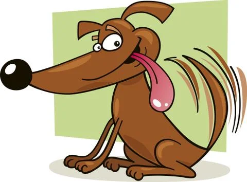 Dog wagging his tail Ilustração Stock