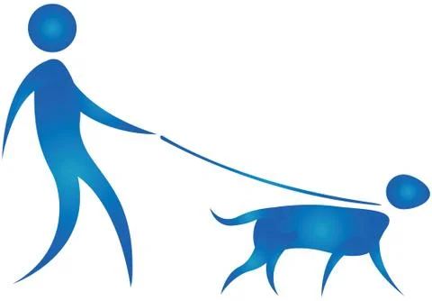 Dog walk Stock Illustration