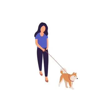 Dog Walk Stock Illustration