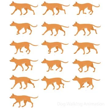 Dog Walking  Animation Stock Illustration
