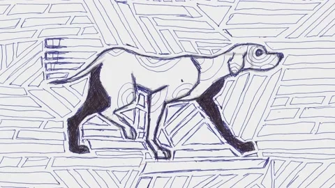 The dog is walking Stock Footage 231286943