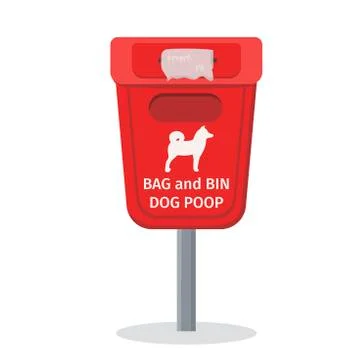 Dog waste bin vector isolated on white background. Stock Illustration