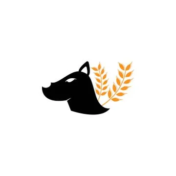 Dog wheat vector design template illustration Stock Illustration