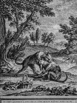 Dog Carrying Dinner to its Master (Fable by La Fontaine) Painting