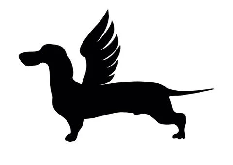 Dog with wings logo. Stock Illustration