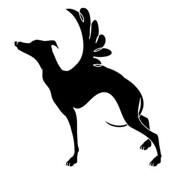 Dog with wings. Vector illustrations drawn by hand. Stock Illustration