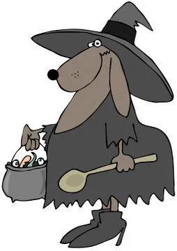 Dog witch Stock Illustration