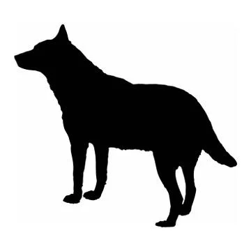 Dog wolf black silhouette isolate on white background vector illustration Stock Illustration