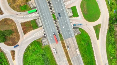 A dogbone interchange. Stock Footage 249729158