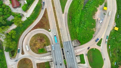 Dogbone interchange resembles a bone shape. Stock Footage 249728796