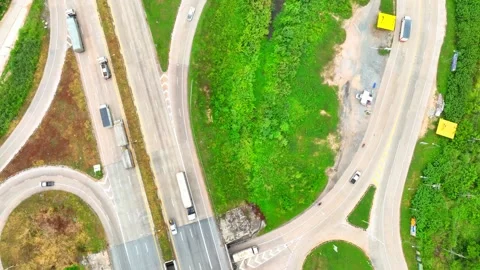 Dogbone interchange resembles a bone shape. Stock Footage 249729150