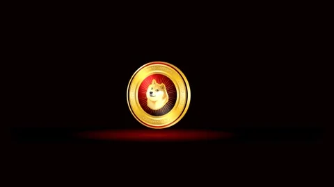 Doge coin cryptocurrency 3D rotating effect green screen background Stock Footage 254261646