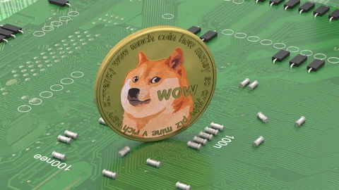 DOGECOIN on circuit Board Stock-Footage 175475265