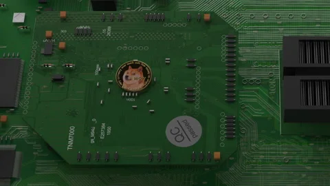 DOGECOIN on circuit board Stock-Footage 175538663