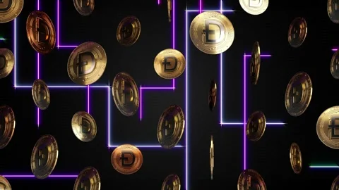 Dogecoin Crypto Coin Loop Background 4k Stock Footage 249773341