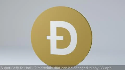 Dogecoin Crypto Currency 3D Logo 3D Model
