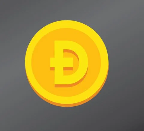 Dogecoin crypto currency logo. Vector illustration Stock Illustration