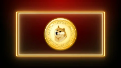 Dogecoin crypto currency with text effect Stock Footage 162937956