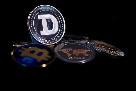 Dogecoin cryptocurrency Stock Photos