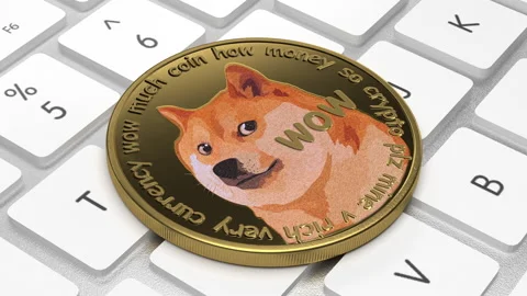 DOGECOIN on Keyboard Stock-Footage 175480910