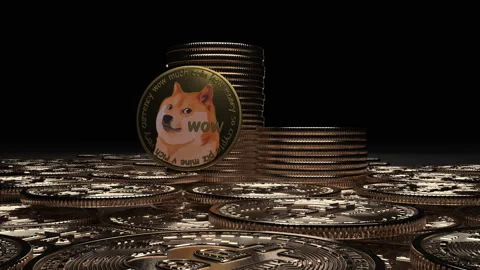DOGECOIN next to bitcoin Stock-Footage 175493862