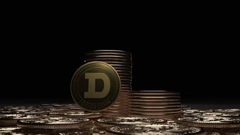 DOGECOIN surrounded by bitcoin Stock-Footage 175496034