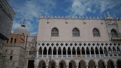 Doge's Palace in St. Mark square Venice Italy Stock Footage 76884339