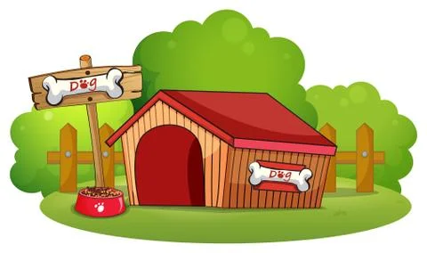 A doghouse at the backyard イラスト素材