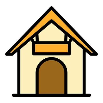 Doghouse icon vector flat Stock Illustration