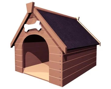 The doghouse isolated Stock Illustration