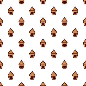 Doghouse objects forming a seamless pattern background Stock Illustration