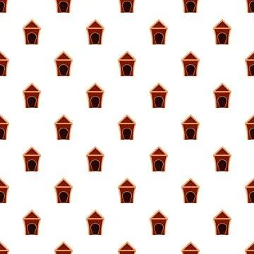 Doghouse seamless pattern illustrating pet shelter concept Stock Illustration