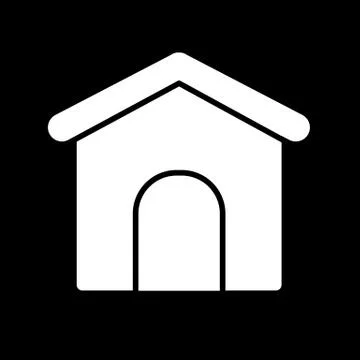 Doghouse simple vector icon. Black and white illustration of dog home. Solid 스톡 일러스트