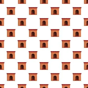 Doghouse wooden pattern creating seamless background texture 스톡 일러스트