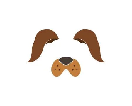 Dogl face elements set. Vector illustration. Animal character ears and nose.  イラスト素材
