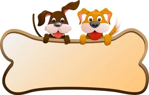 Dogs with banner Stock Illustration