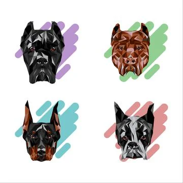 Dogs in cubism Stock Illustration