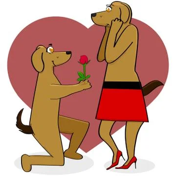 Dogs in love Stock Illustration