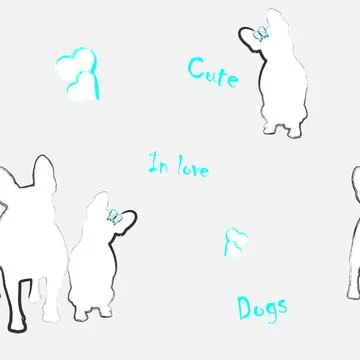 Dogs seamless pattern. Stock Illustration