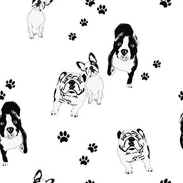 Dogs seamless pattern. Stock Illustration