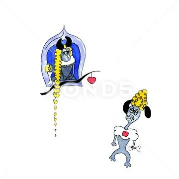 Dogs similar to the cartoon characters Rapunzel. ~ Clip Art #109217571