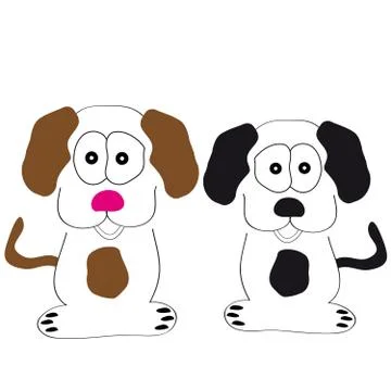 Dogs on white background Stock Illustration