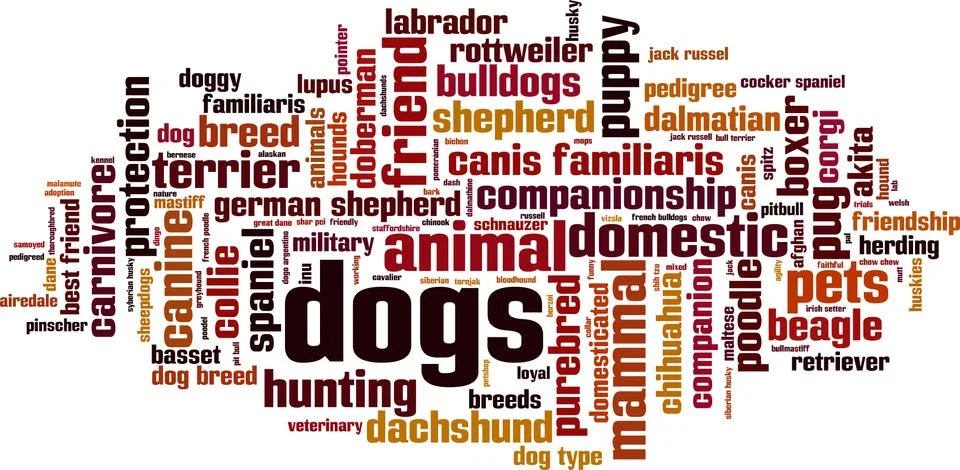 Dogs word cloud Stock Illustration
