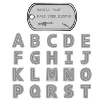 Dogtag font A to T Stock Illustration