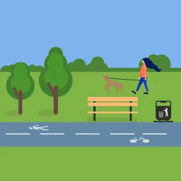 Dogwalking 1 ad Stock Illustration