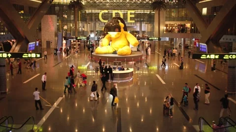 Doha airport timelapse Stock Footage 49624197