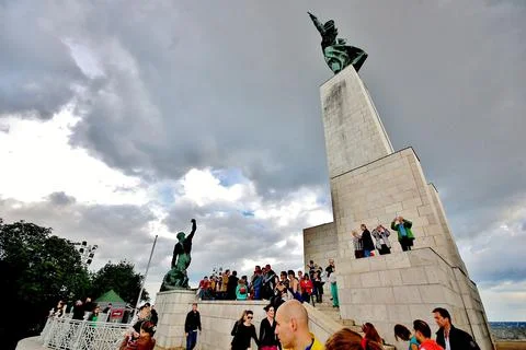 Doha ,Budapest and Rio de Janeiro city and sea panoramic views Stock Photos