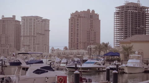 Doha city marina Stock Footage 56688503
