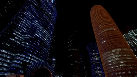 Doha City Night Qatar 動画素材 76891877